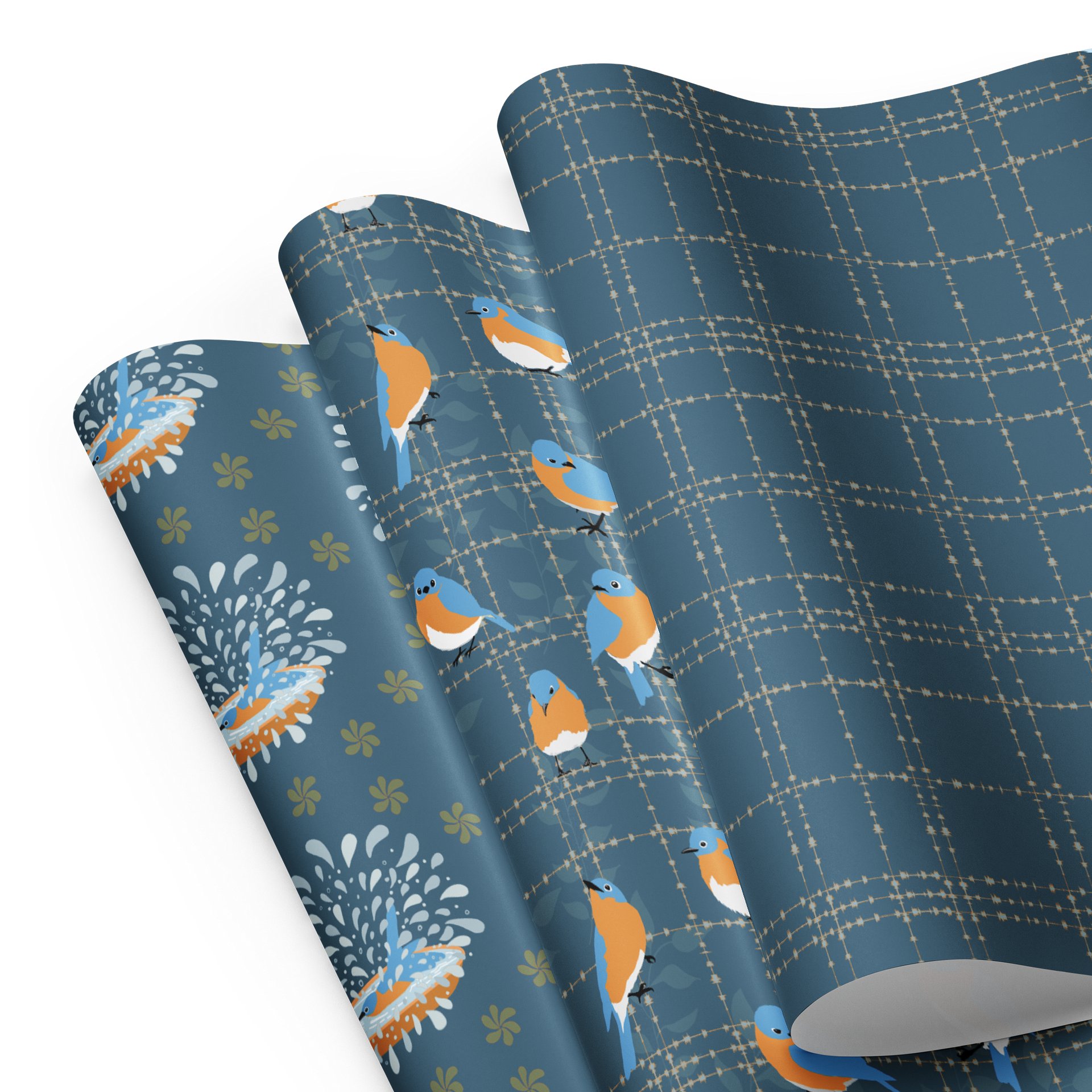 Bluebird Wrapping Paper Set 2 in Blue product image (4)