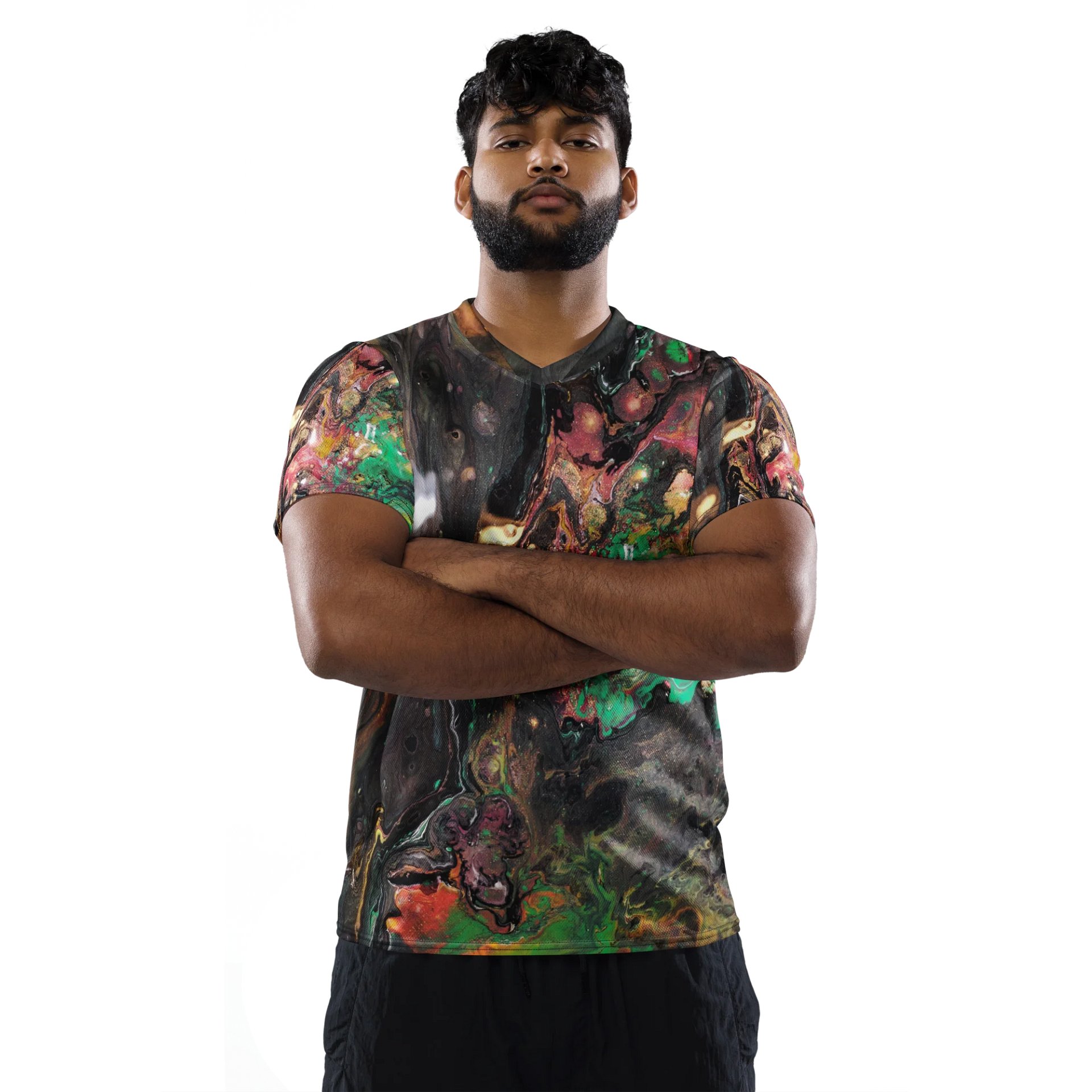 Bucket of paint creates galaxies Eco-Friendly All-Over Sports Jersey product image (2)