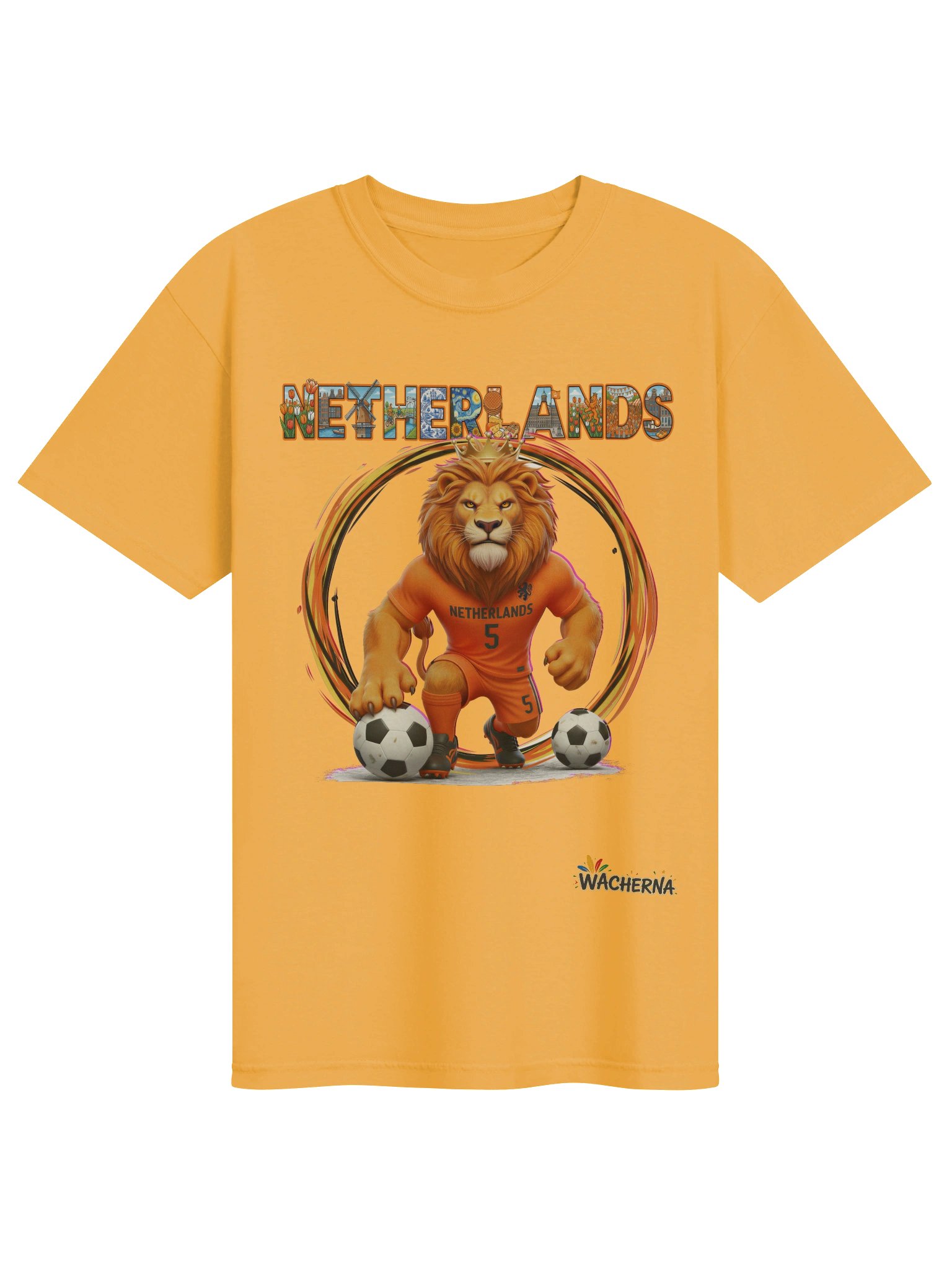 Netherlands Lion Mascot Fan Art T-Shirt – Vibrant Culture & Football Streetwear product image (1)