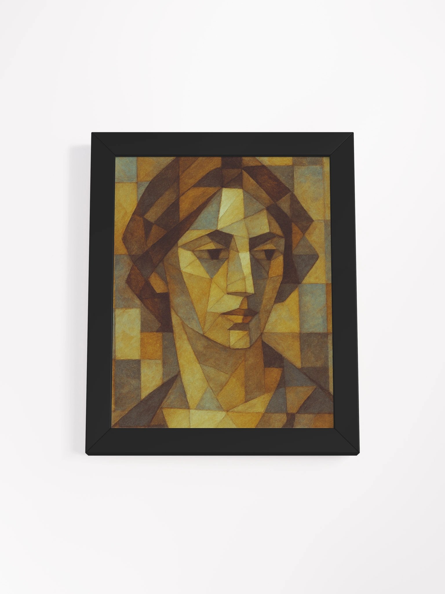 Geometric Cubism Portrait - Framed Matte Poster product image (2)