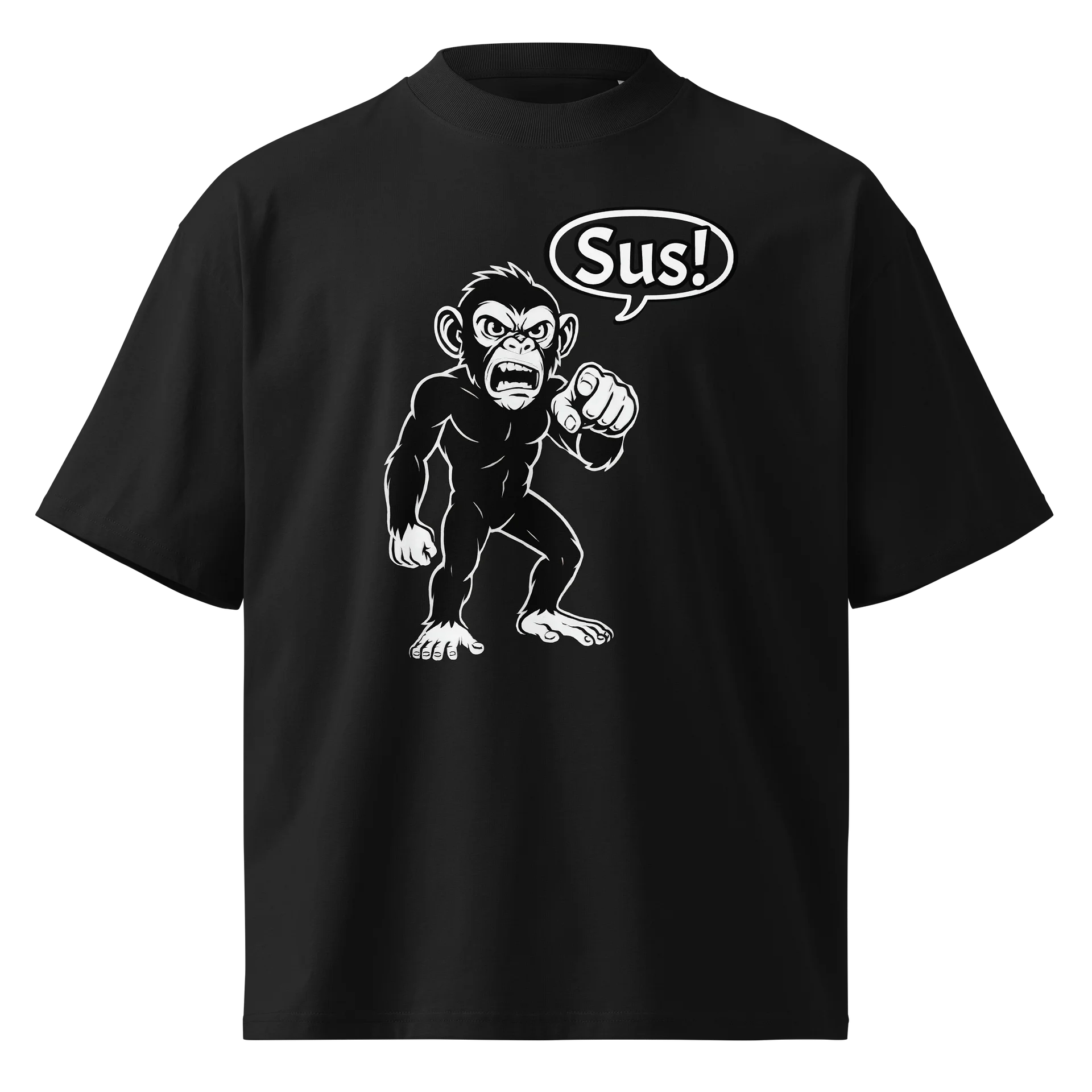 Sus Monkey - Funny Meme T-Shirt - Stanley/Stella Unisex Organic Oversized T-Shirt SATU020 product image (1)