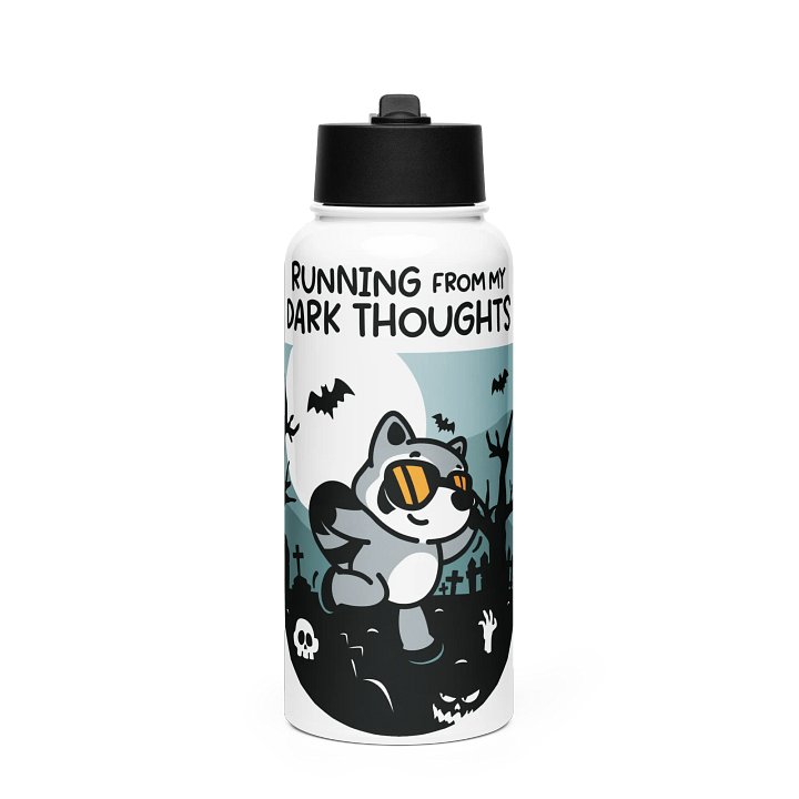 Running From My Dark Thoughts Water Bottle product image (1)