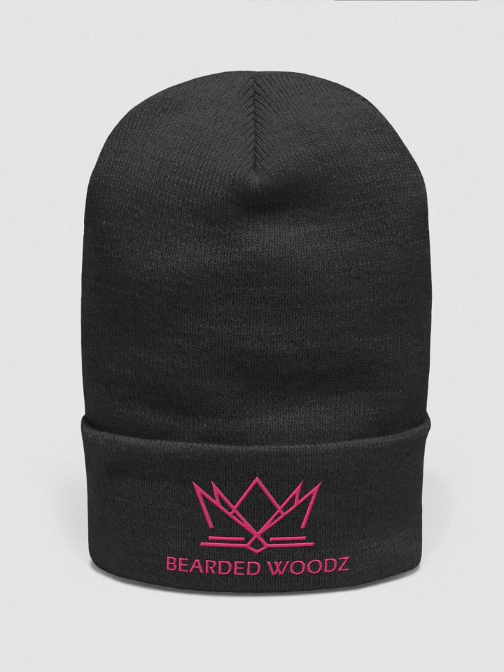 Bearded Woodz Classic Beanie (Pink Embroidery) product image (1)