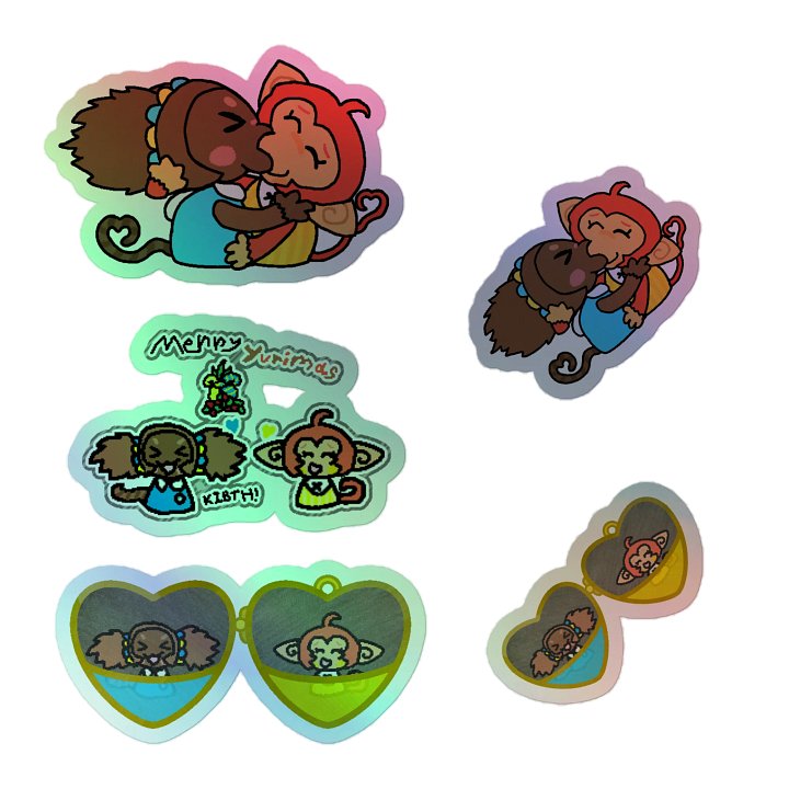 Holographic Monkey Yuri Stickers product image (2)