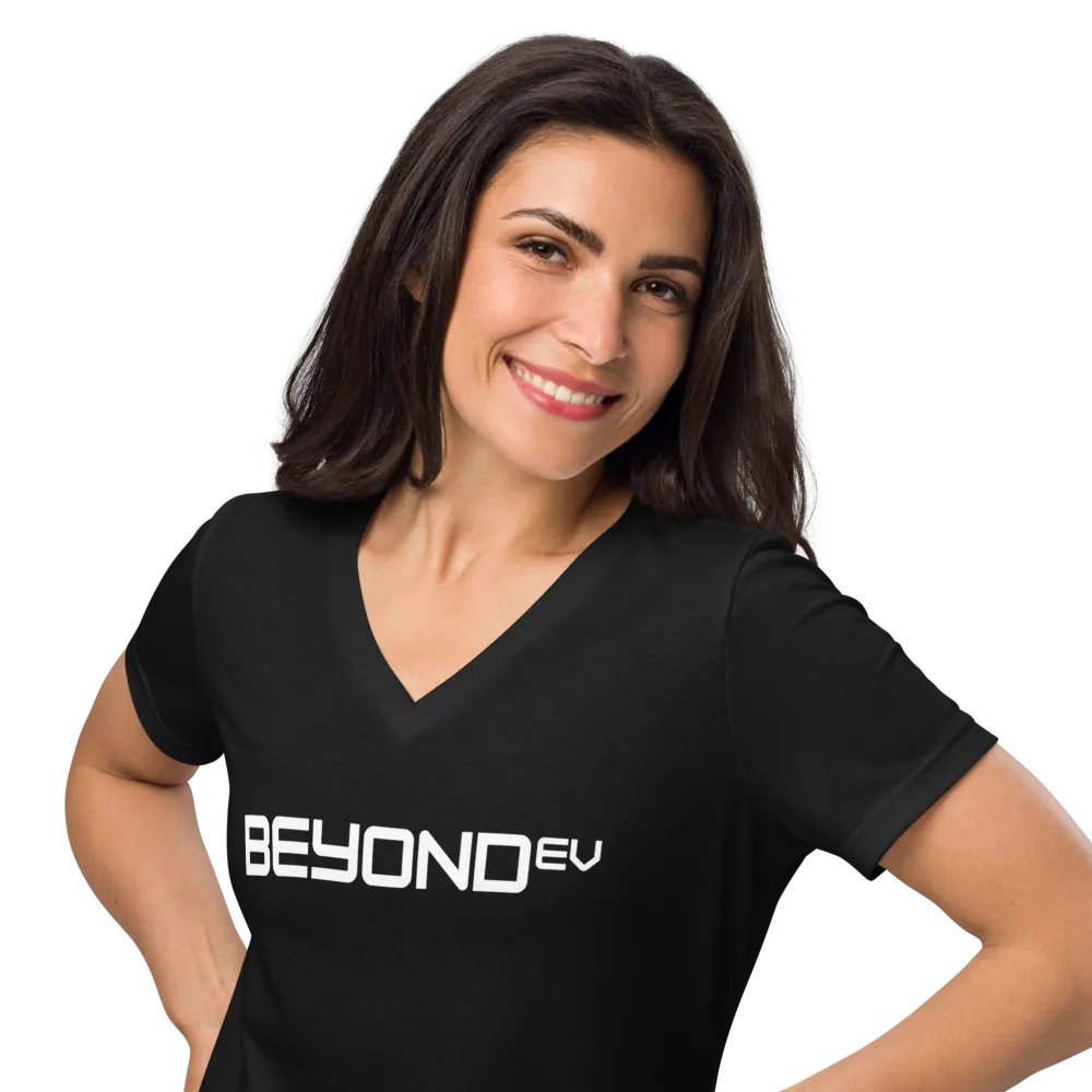 Womens Designer V-Neck - White Logo product image (10)
