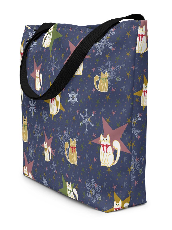 Christmas Star Kitties Large Tote Bag product image (2)