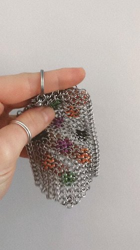 now that it’s october, a new halloween fidget toy has dropped! it’s chainmaille fabric with polka dots which have been added ...