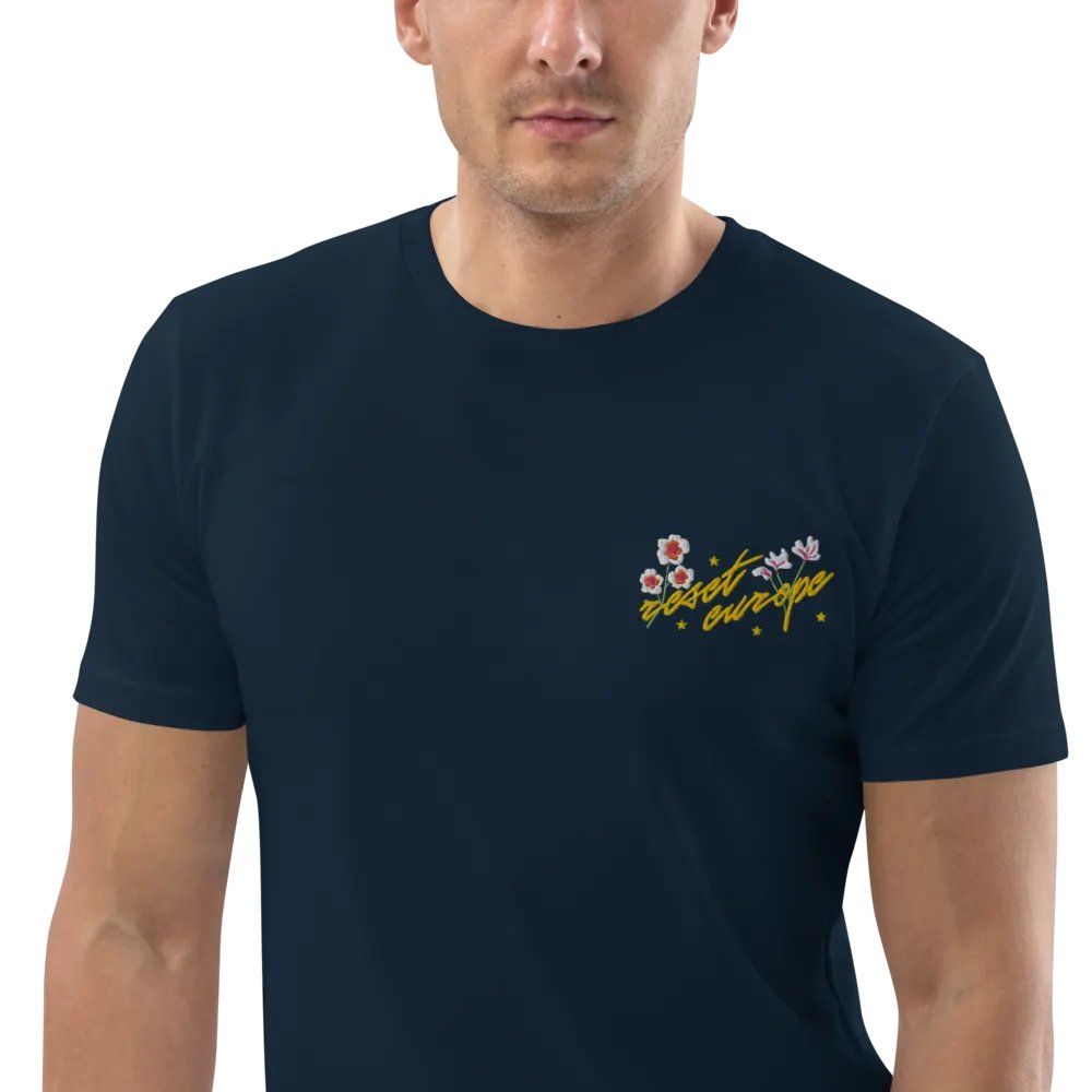 reset europe w/ flowers embroidered t-shirt - 100% organic cotton product image (8)