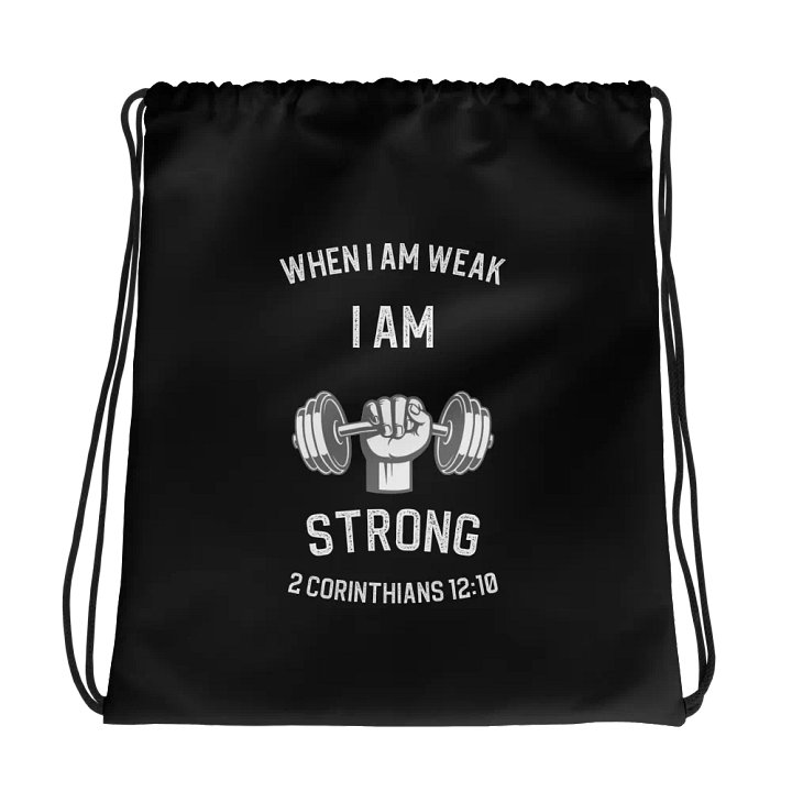 I Am Strong Drawstring Bag product image (1)