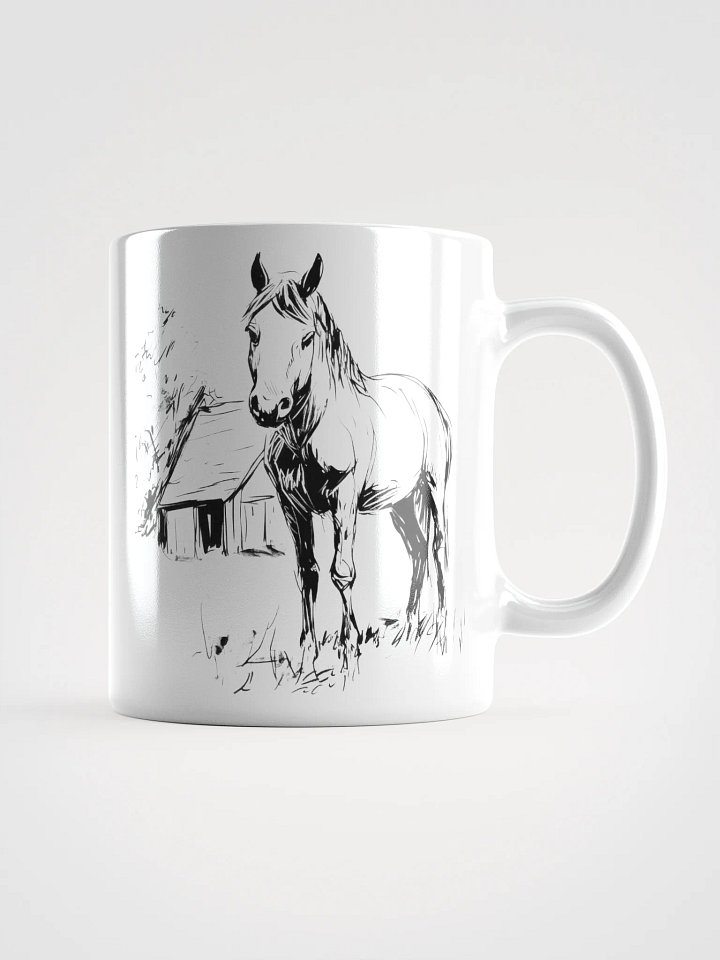 Pasture Morning – Horse & Barn Line Art Mug product image (2)