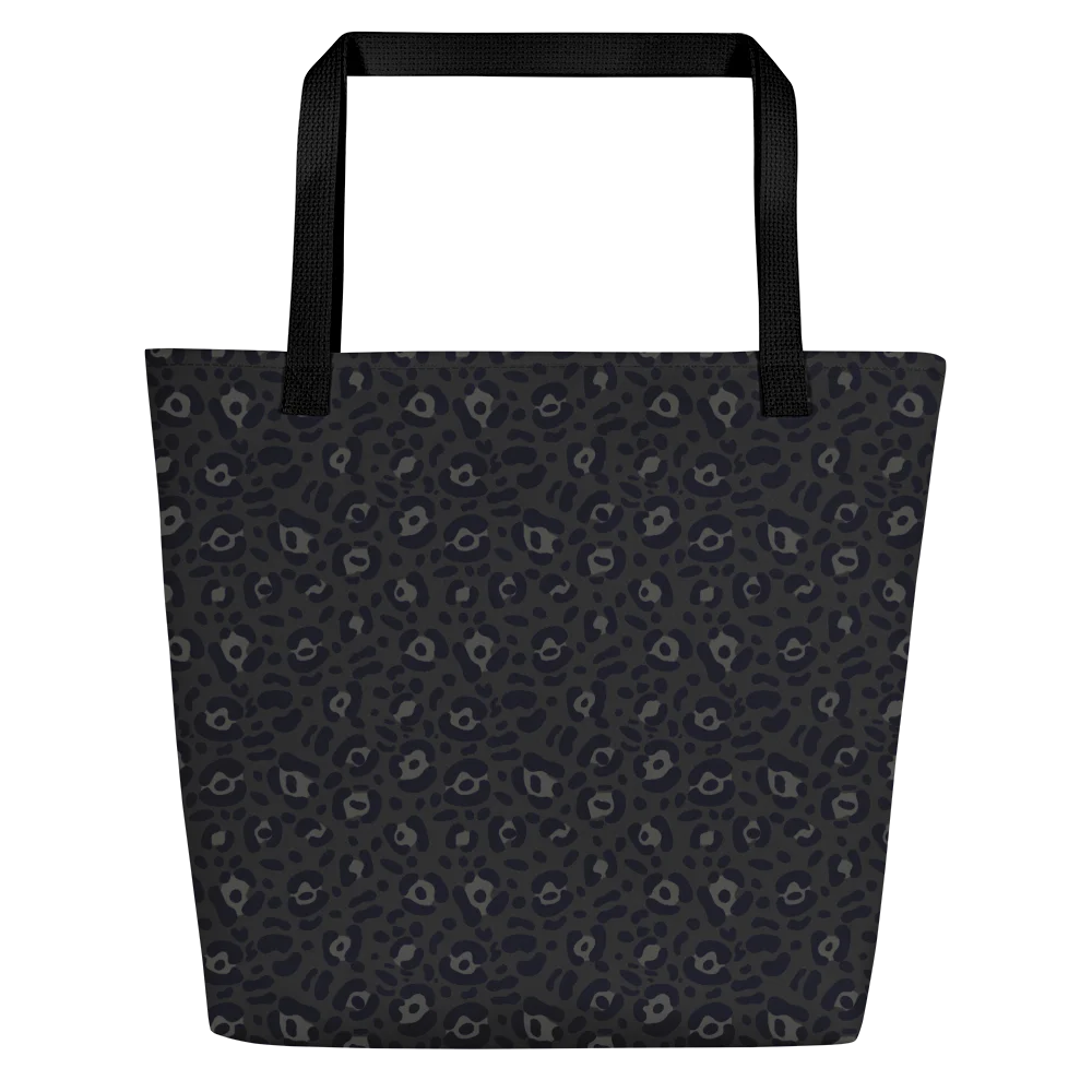 Black Leopard Print Large Tote Bag with Pocket product image (3)