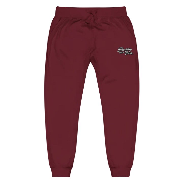 Bubbly and a B*tch (lined design) embroidered fleece sweatpants product image (8)