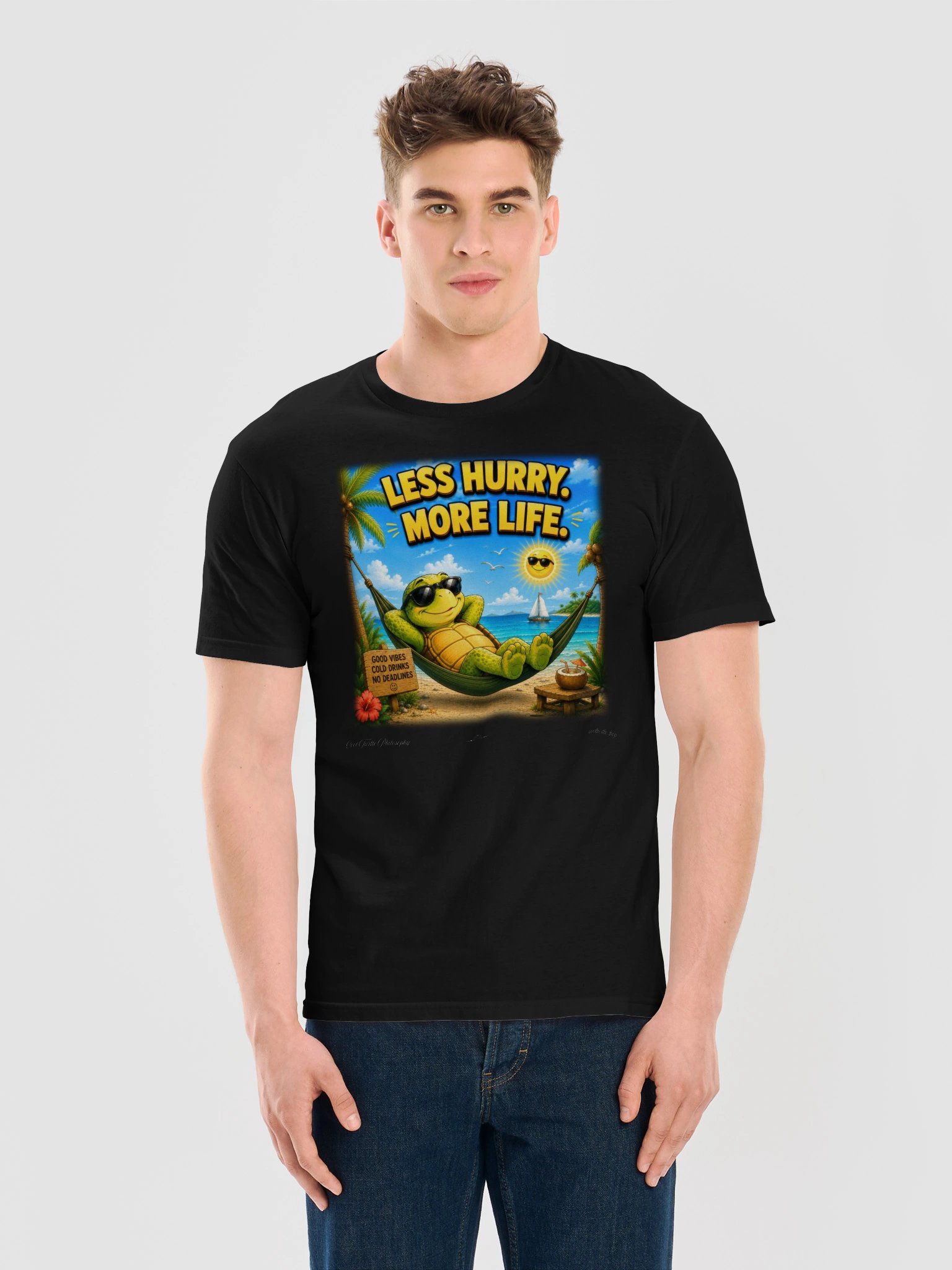 LESS HURRY. MORE LIFE. — Gildan 64000 Softstyle T-Shirt product image (3)