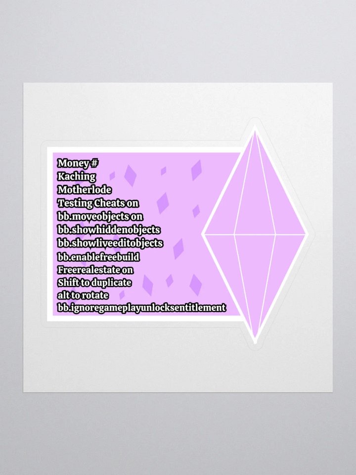 Sims Cheats Sticker - Purple product image (1)