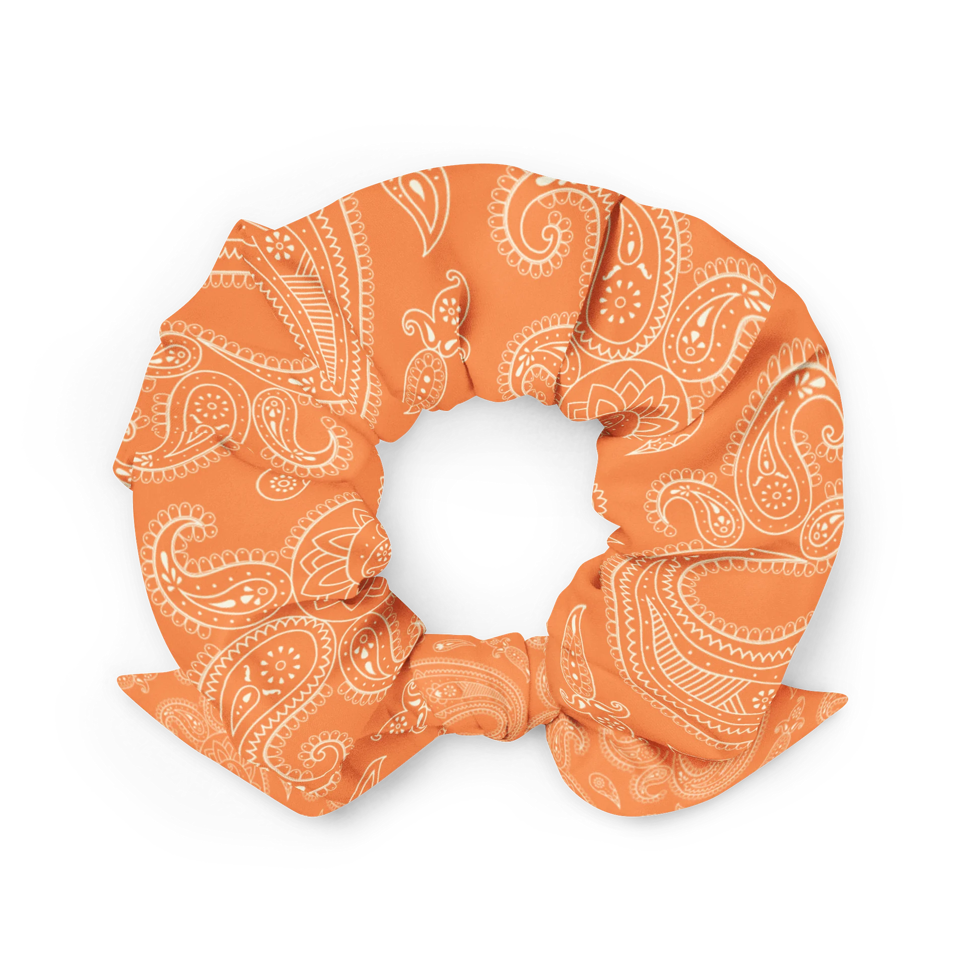 Orange Paisley Scrunchie with Removable Bow product image (4)