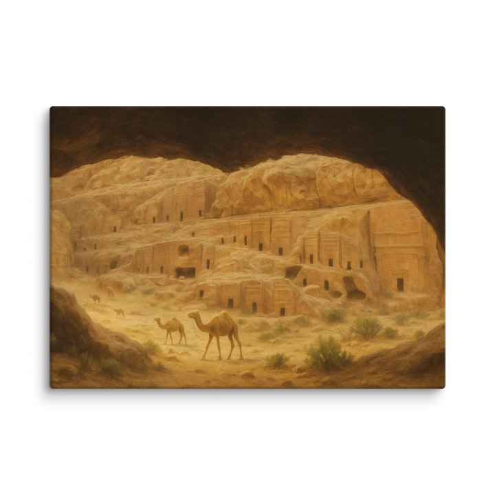 Canvas Print - Textured Desert Landscape 'Camel Caravan' product image (1)