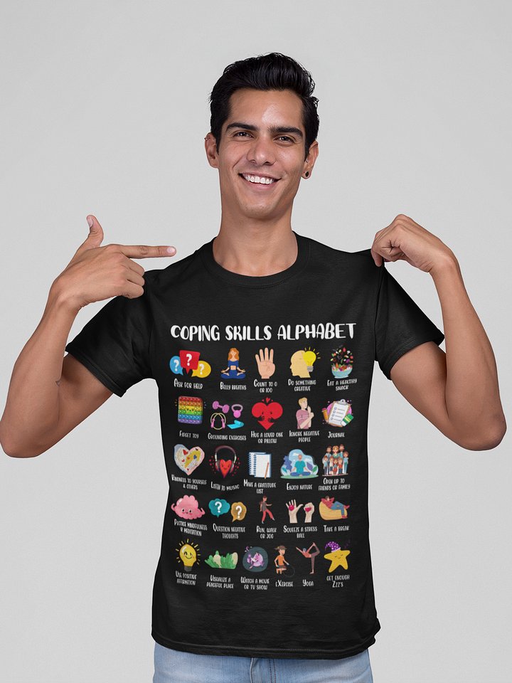 Coping Skills Alphabet – Everyday Mental Wellness Tools Unisex T-Shirt product image (2)