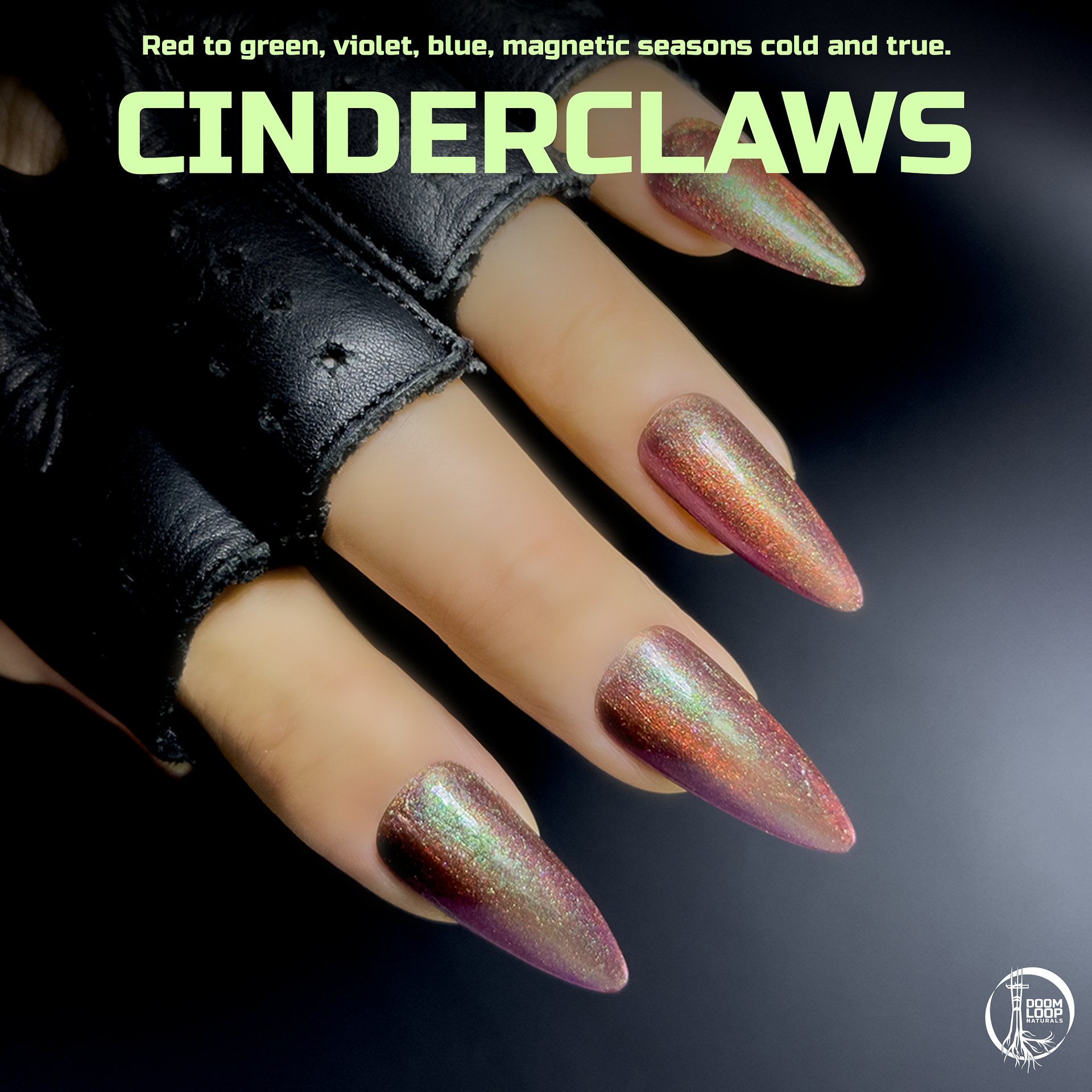 CINDERCLAWS - Green-Blue-Violet Multichrome Red Magnetic Nail Polish product image (1)