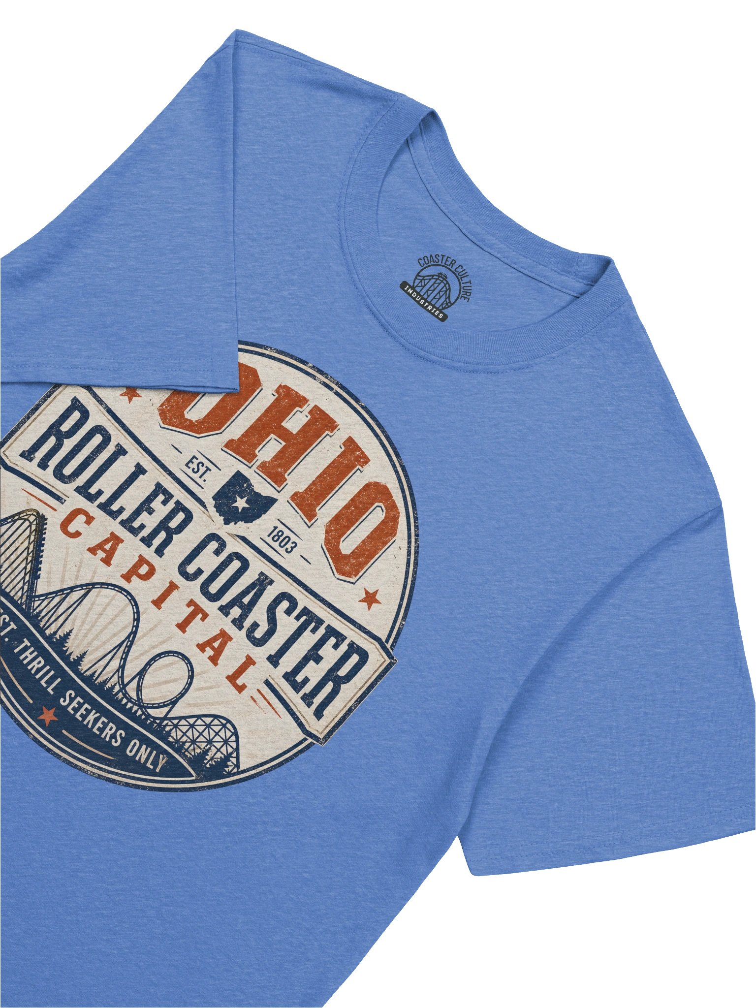 Ohio Roller Coaster Capital T‑Shirt for Thrill Seekers | Vintage Coaster Culture Tee product image (24)