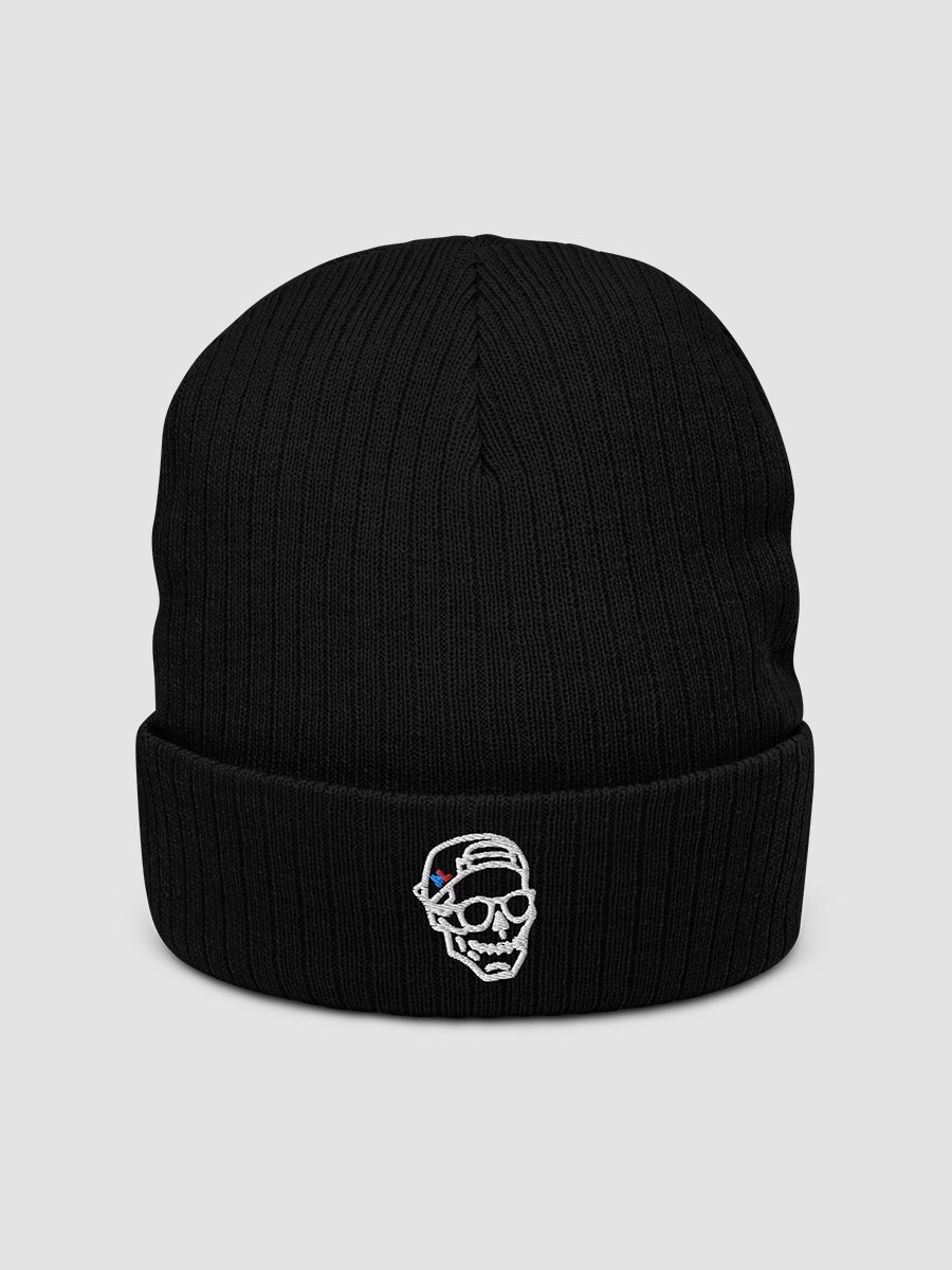 embroidered Skull - Ribbed Knit Beanie product image (2)