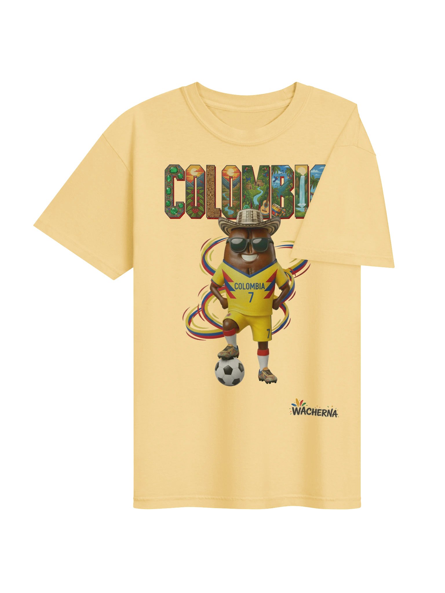 Colombia Coffee Mascot Fan Art T-Shirt – Vibrant Culture & Football Streetwear product image (111)