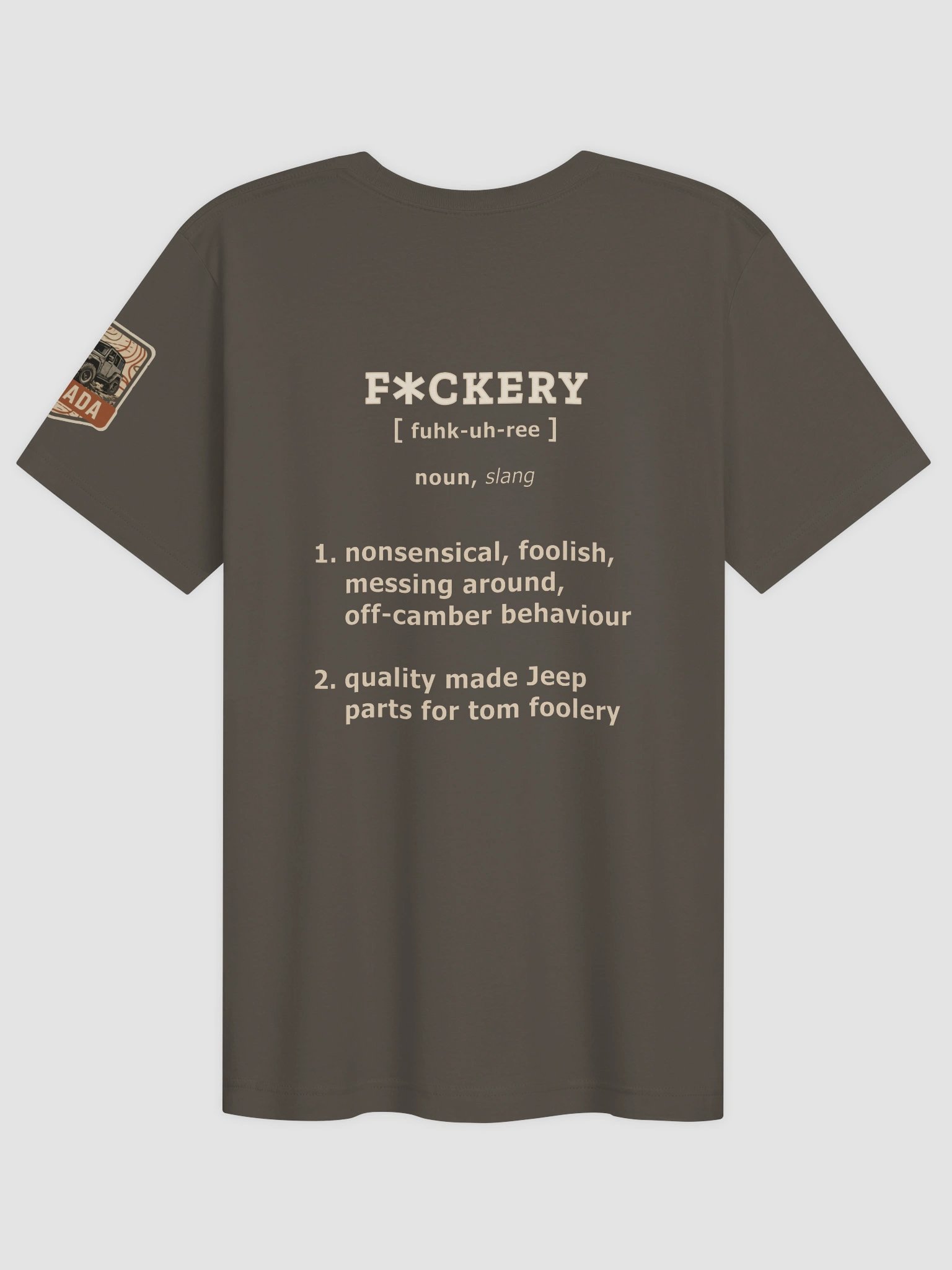 Unisex t-shirt with F*ckery Text Logo (Dark colours) - Clean product image (2)