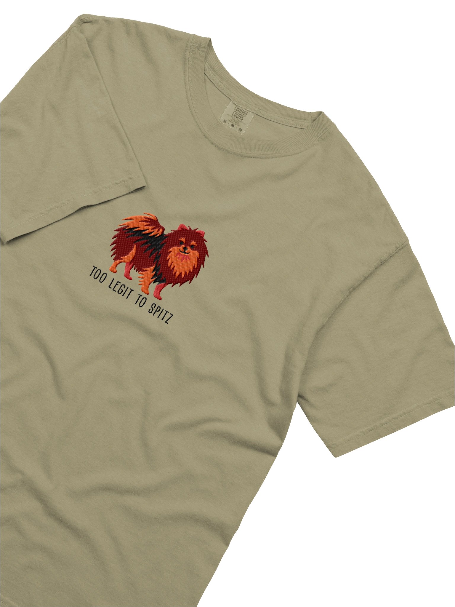 Too Legit to Spitz T-Shirt(Embroidered) of a Pomeranian(Chocolate & Tan) product image (8)