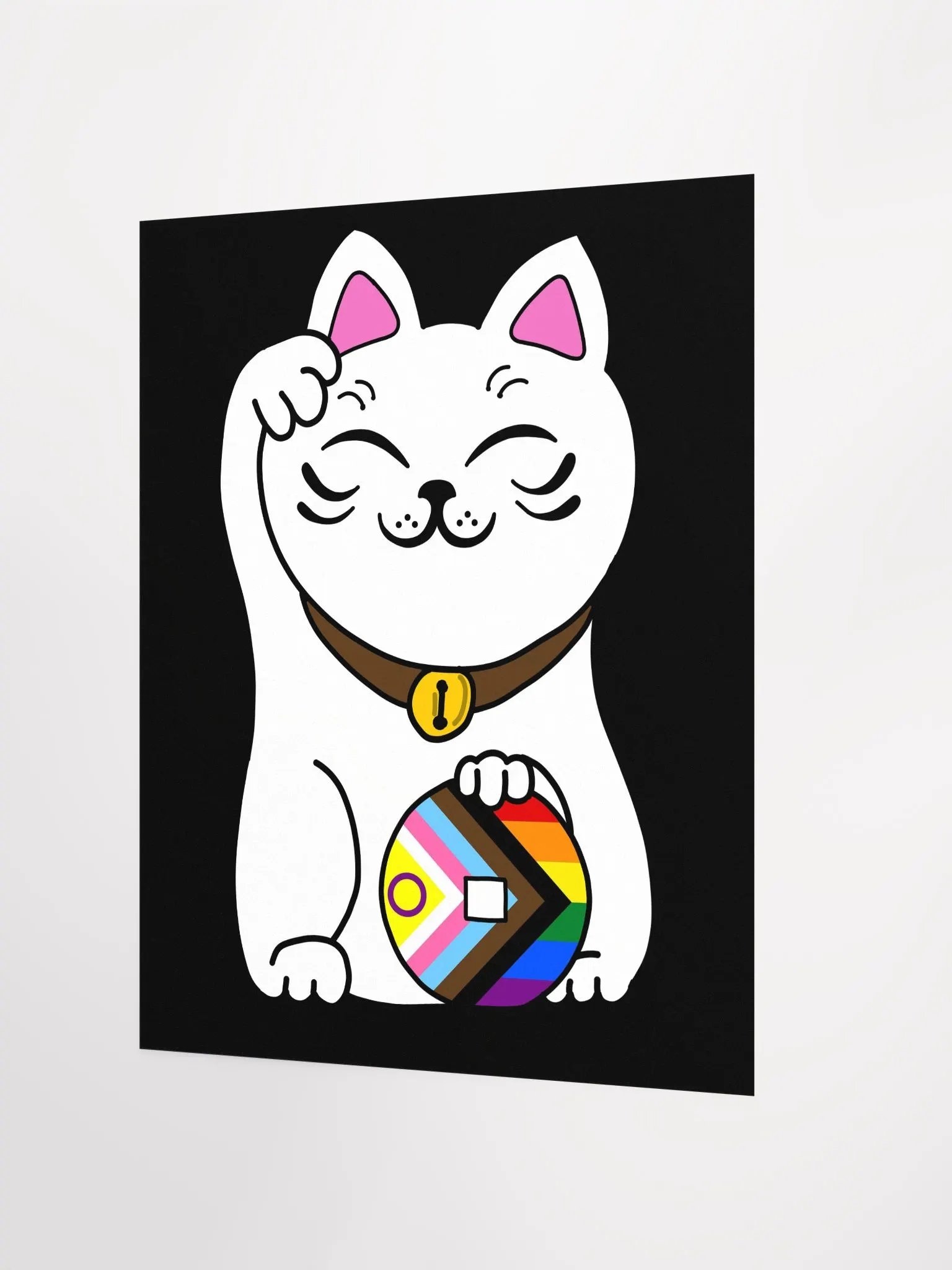 Maneki neko progressive pride poster product image (2)