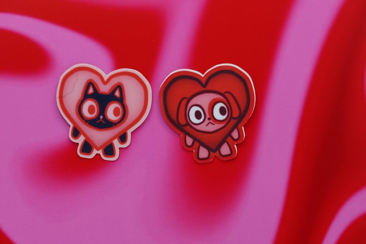 Heart Dog and Cat stickers product image (1)