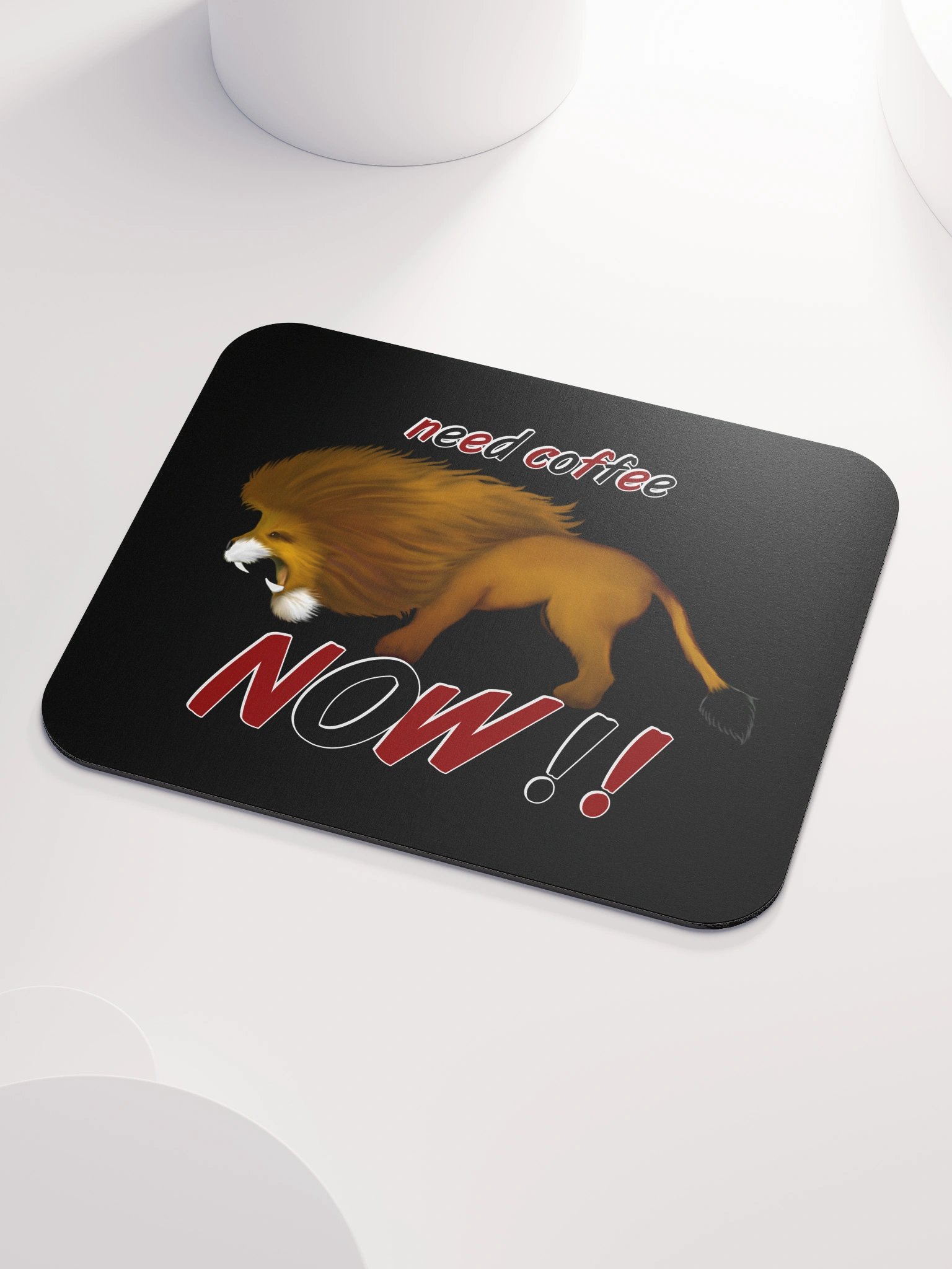 Lion "Need Coffee NOW" Classic Mouse Pad product image (4)