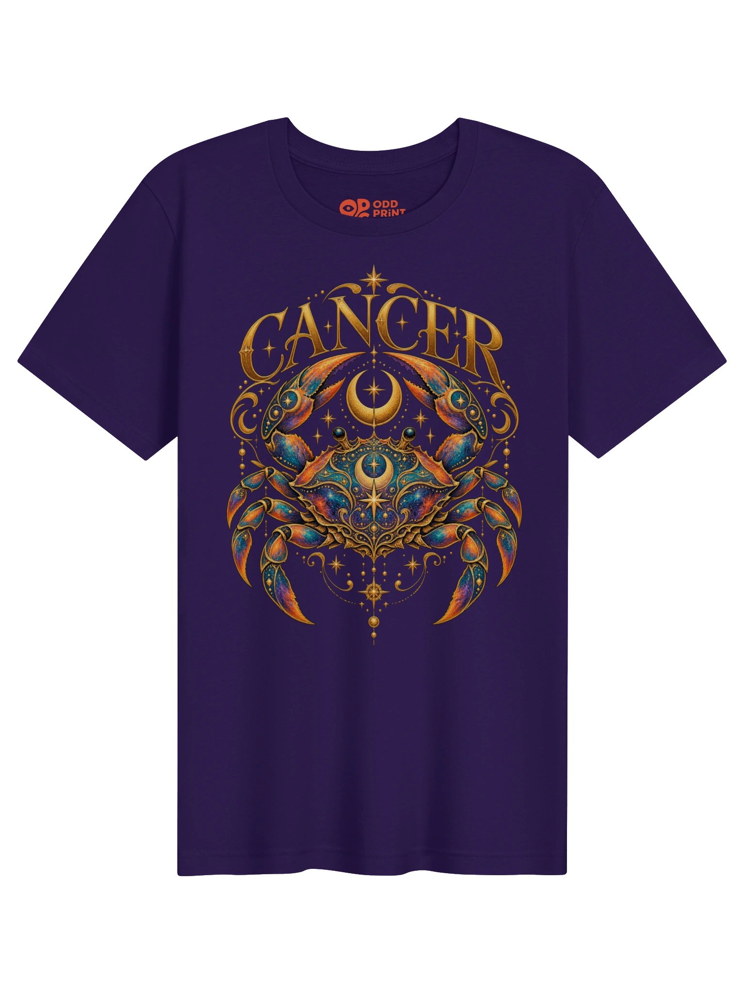 Cancer Zodiac T-Shirt With Celestial Crab and Moons product image (4)