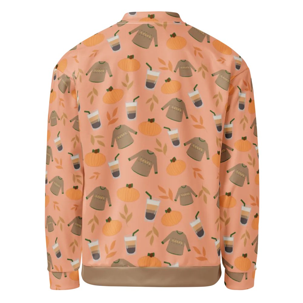 Cozy Fall Sweater Patterned Bomber Jacket product image (2)