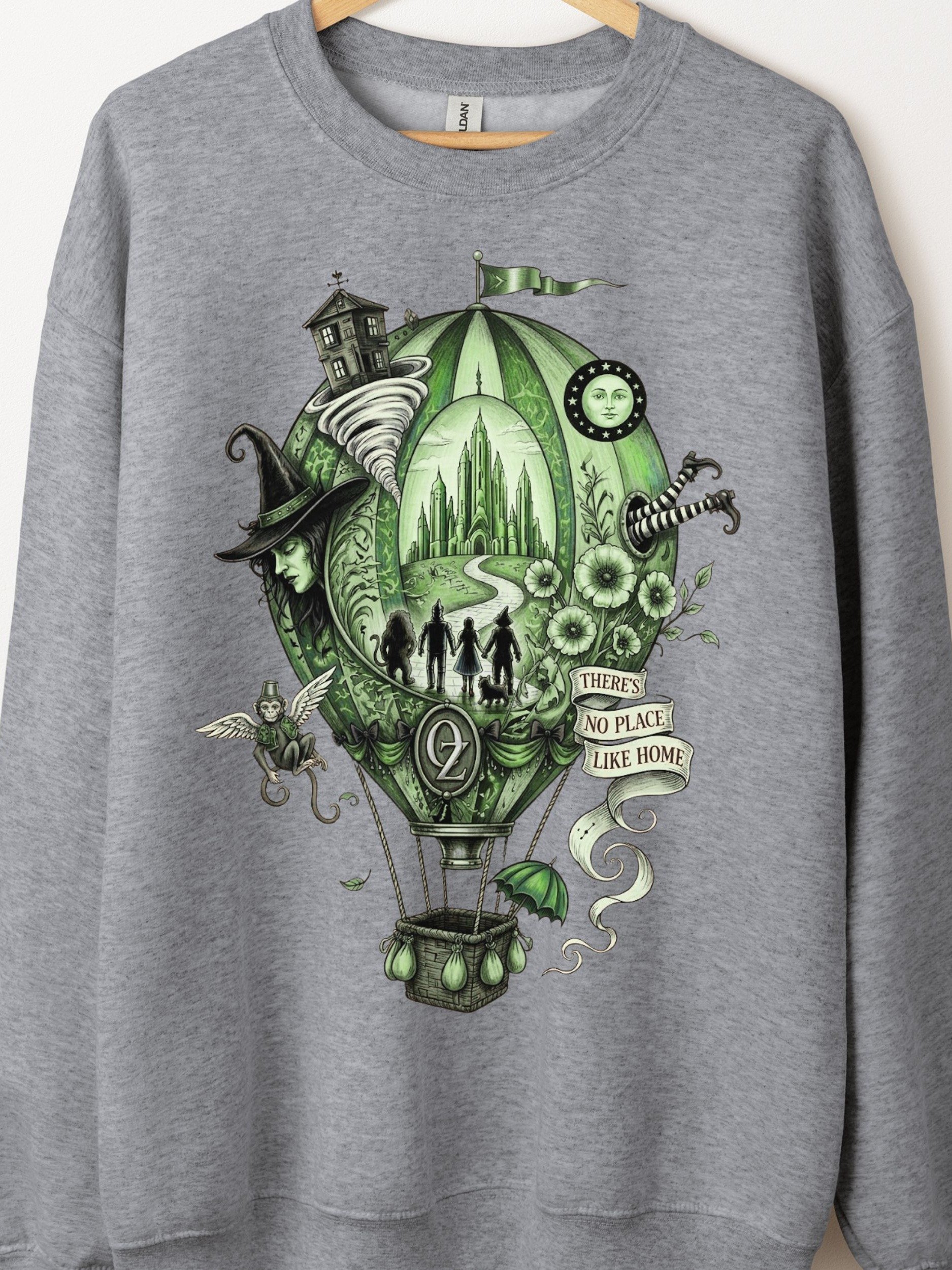 Steampunk Oz Sweatshirt, There’s No Place Like Home Surreal Emerald City Graphic product image (1)