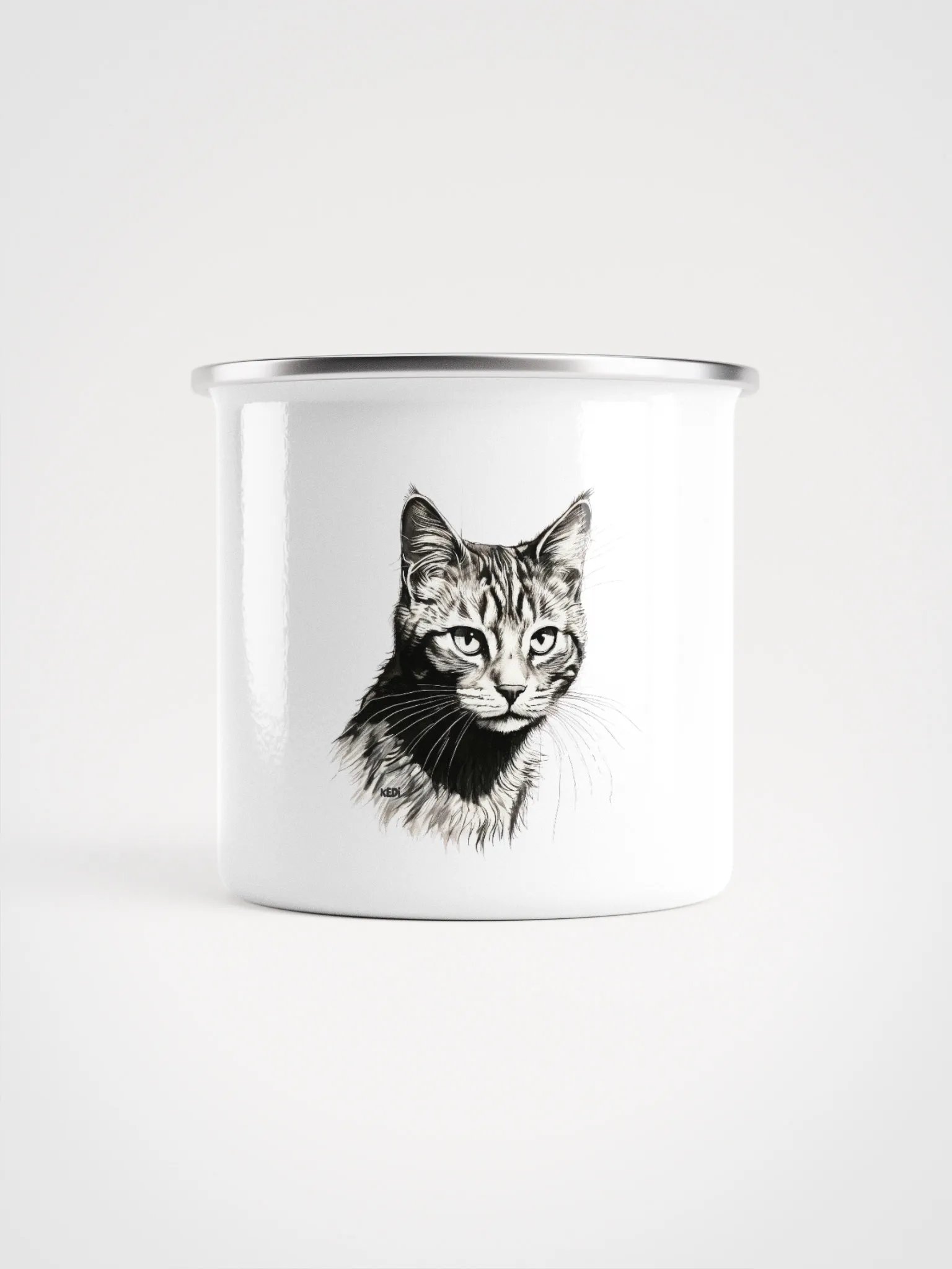 Whiskered Wanderlust Enamel Mug product image (1)