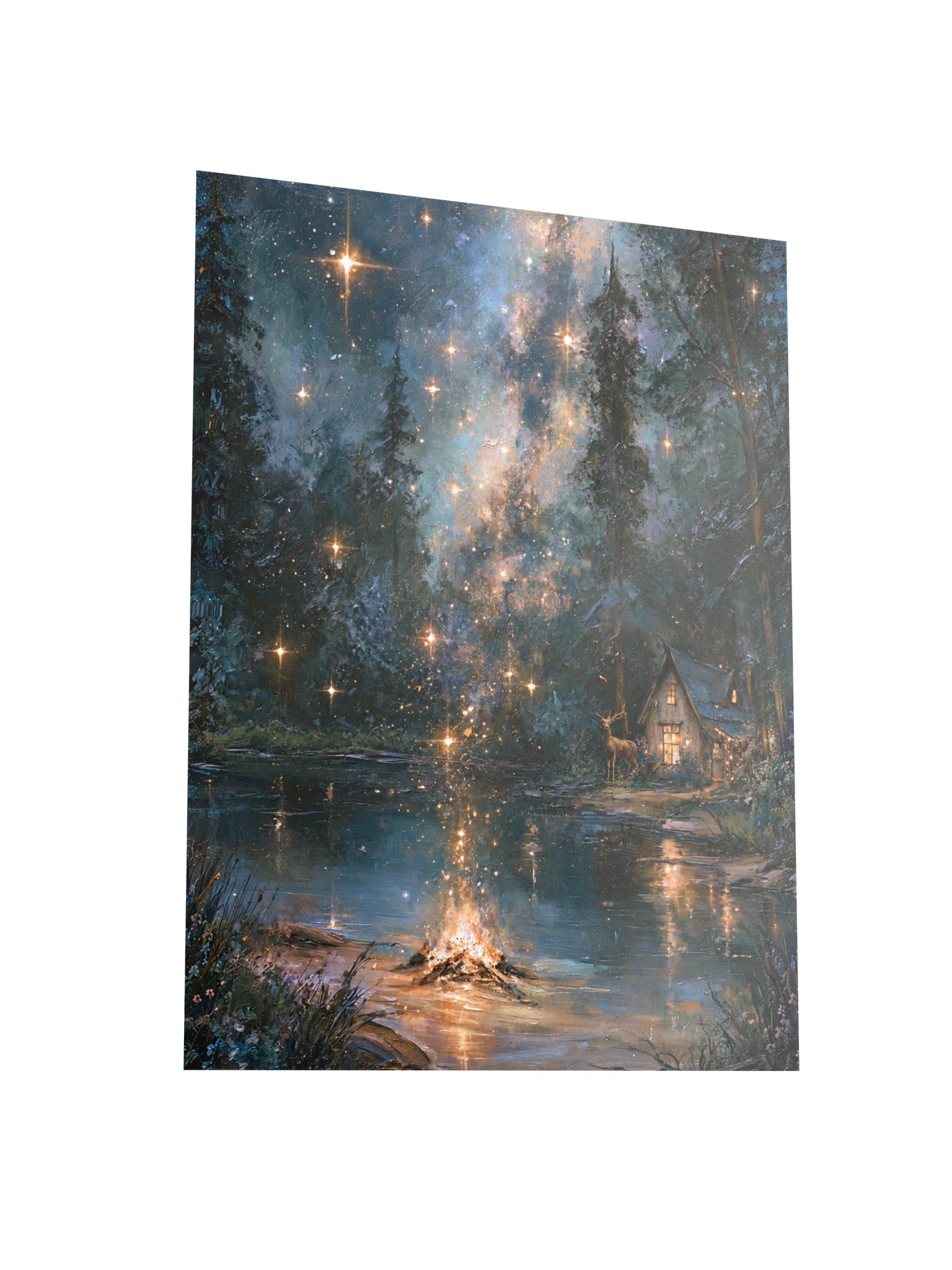 Starry Lakeside Cabin Art Print — Starry Cabin product image (3)
