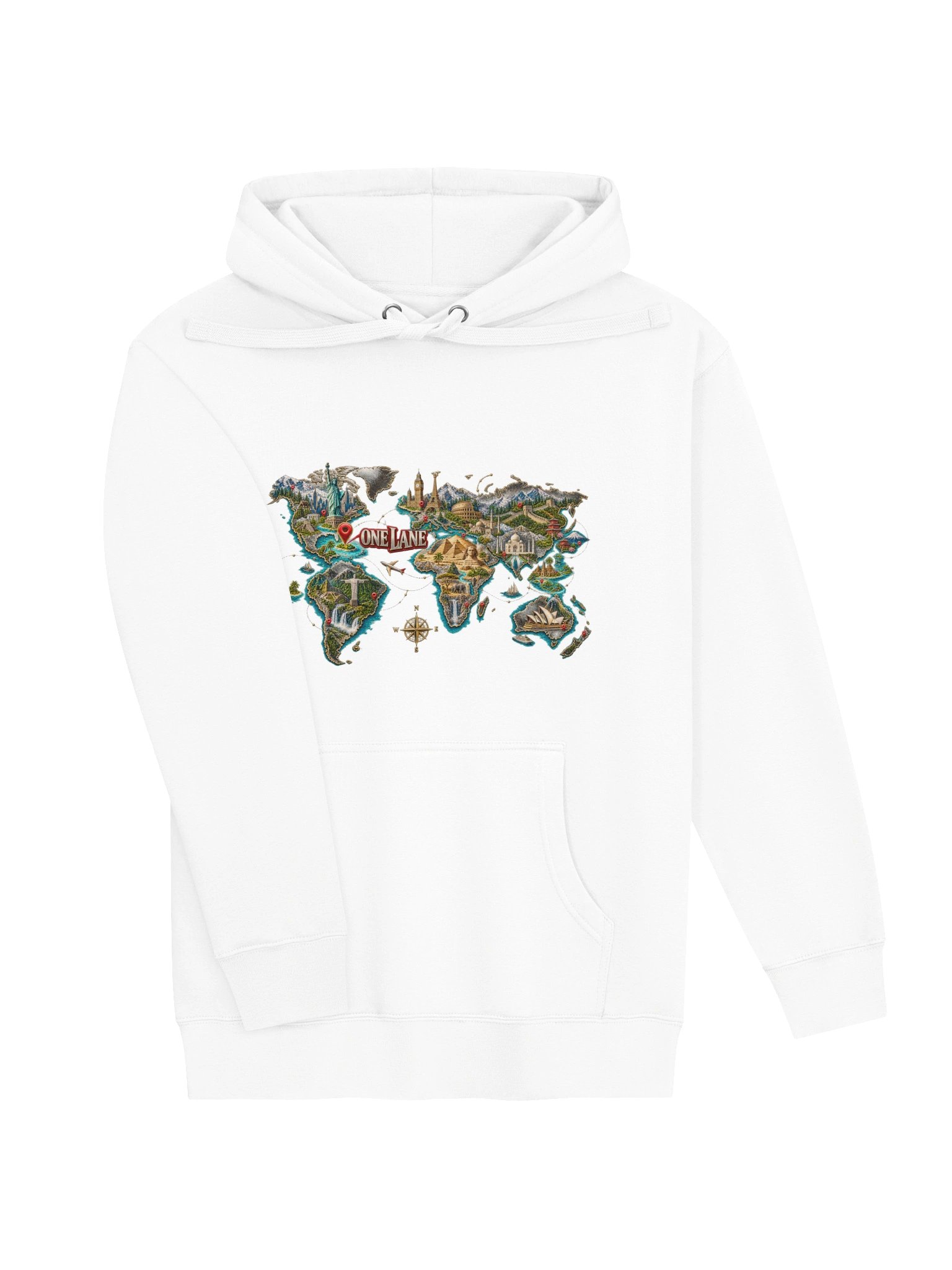 One Lane World Map Hoodie product image (3)