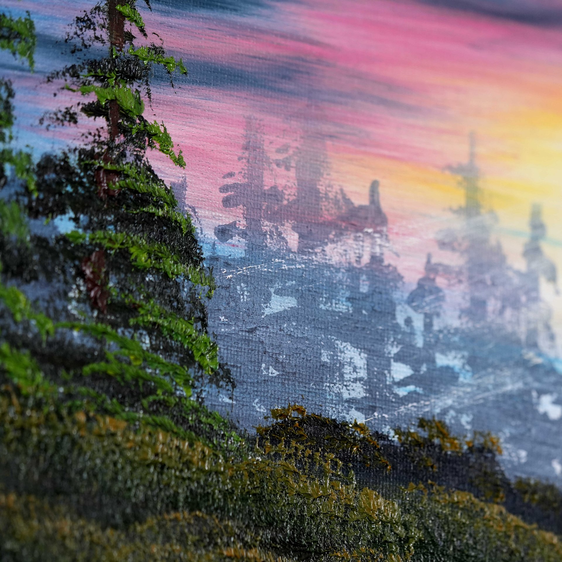 The Sunset River (Original) 12x12 Canvas product image (5)
