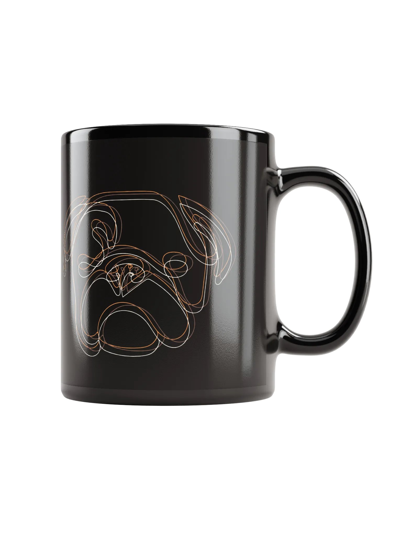 Pug Portrait Black Glossy Mug product image (2)
