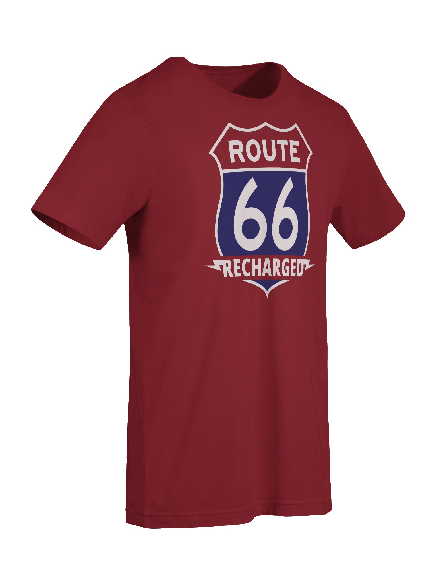 Route 66 Recharged Colored Shield Blue on Red (Unisex) product image (26)