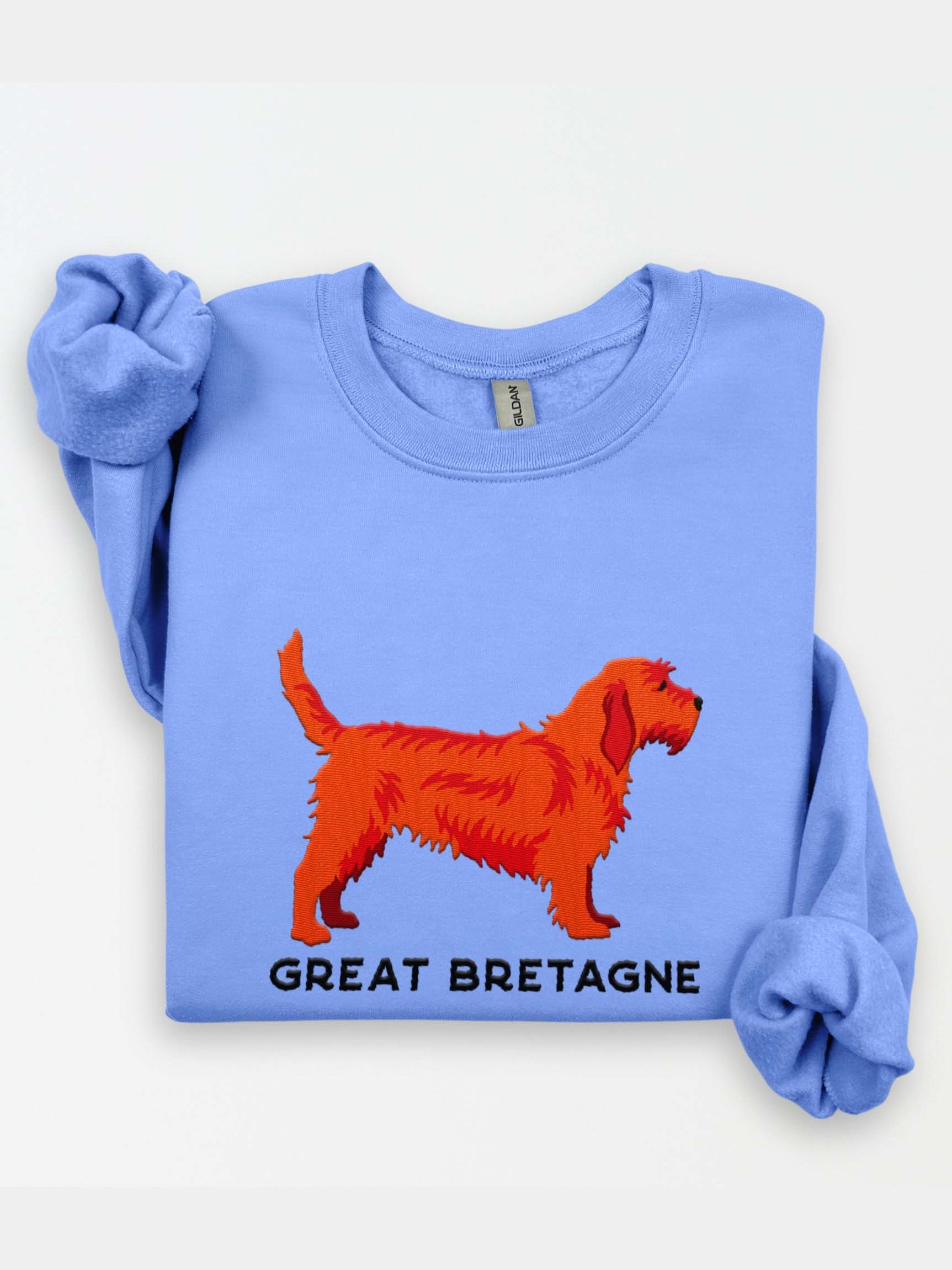 Great Bretagne Sweatshirt (Embroidered) of a Basset Fauve de Bretagne(Red) product image (1)