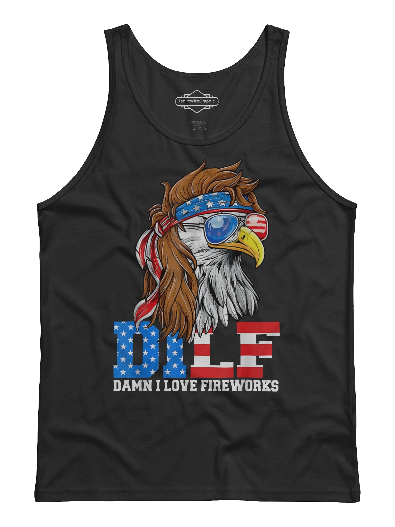 DILF Damn I Love Fireworks Eagle Funny Patriotic 4th Of July Tank Top product image (2)