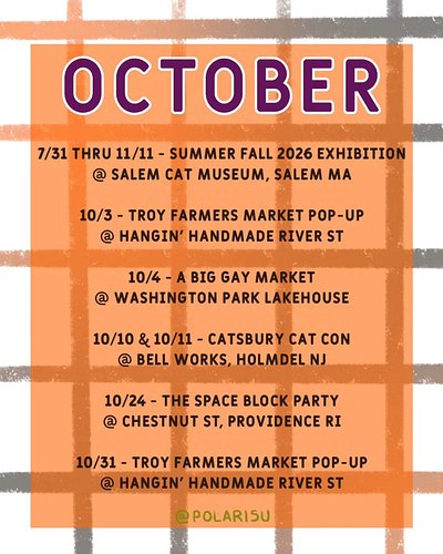 happy spooky month! it's my favorite time of the year, so look forward to plenty of treats (and tricks!)

i will hopefully be...
