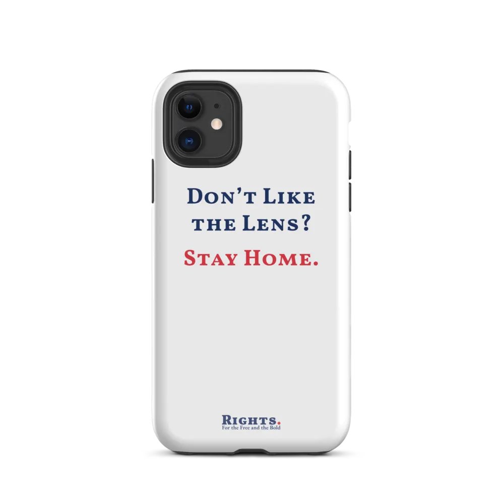 Don't Like the Lens? Stay Home. iPhone® Tough Case in White product image (2)