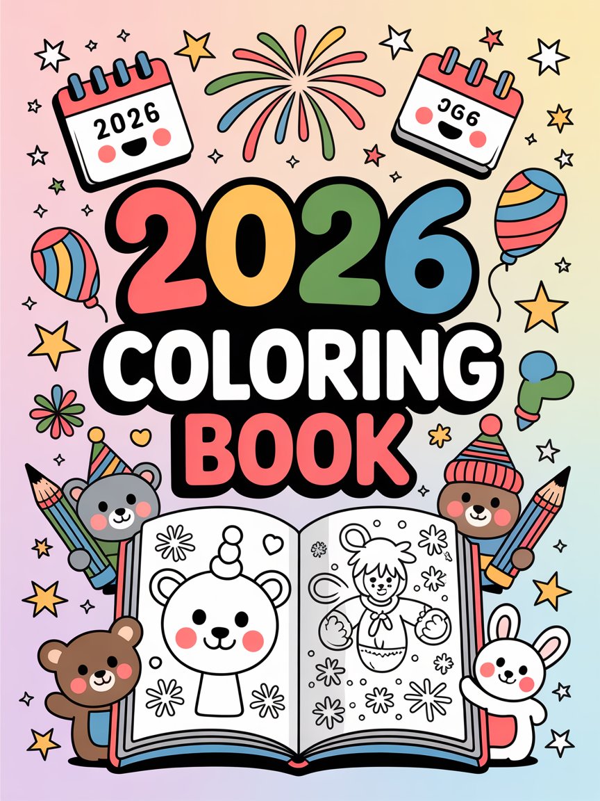2026 Coloring Book – A Cute and Creative Journey Into the New Year! product image (1)