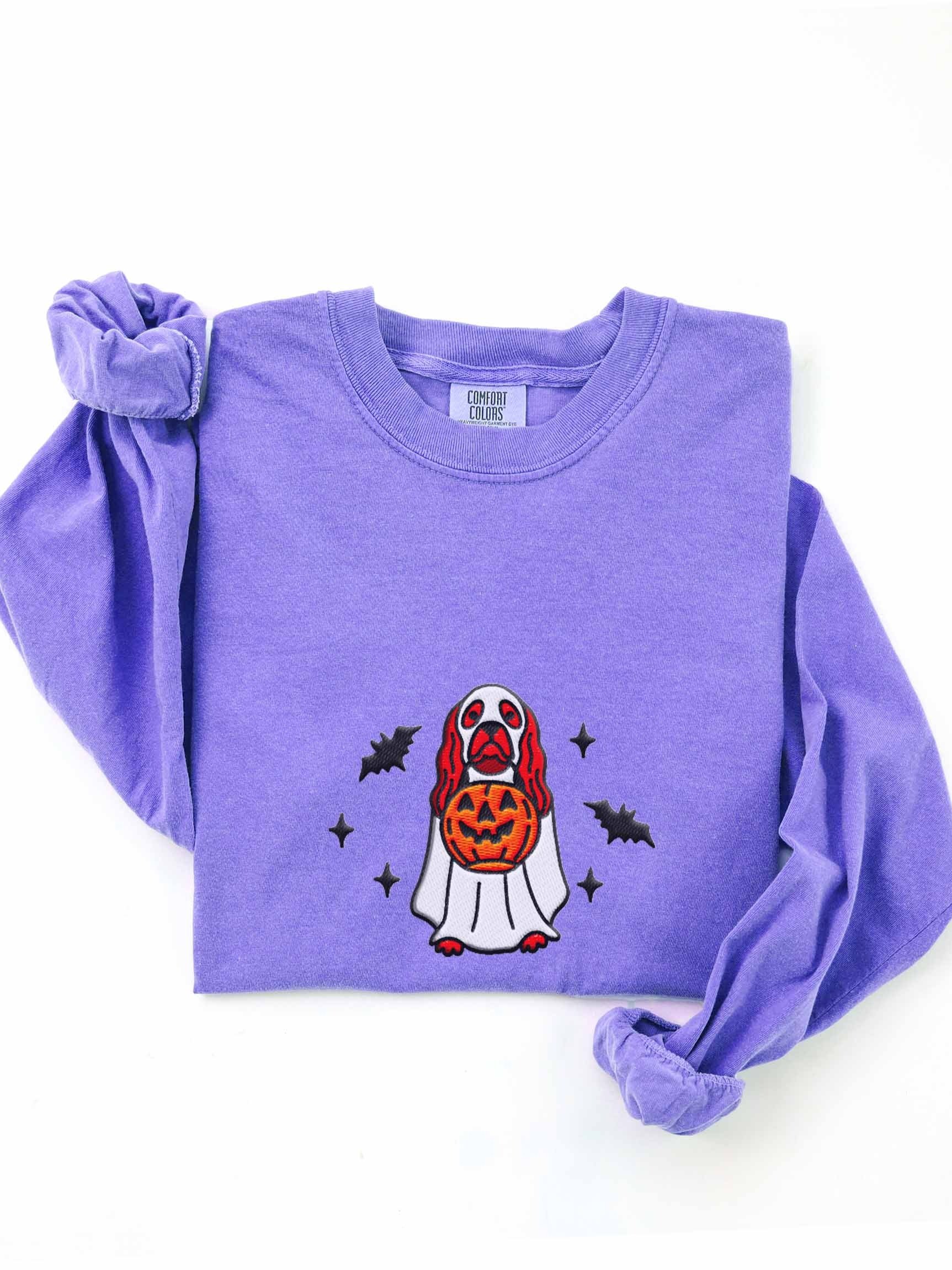 Halloween American Cocker Spaniel(Red) Embroidered Long-sleeved T-Shirt product image (1)