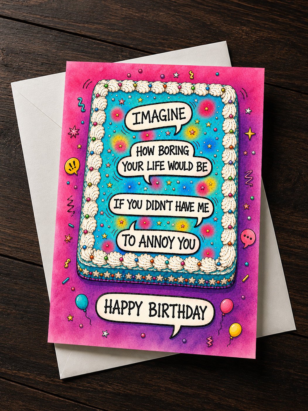 Imagine How Boring Your Life Would Be Without Me: Happy Birthday Greeting Card product image (1)
