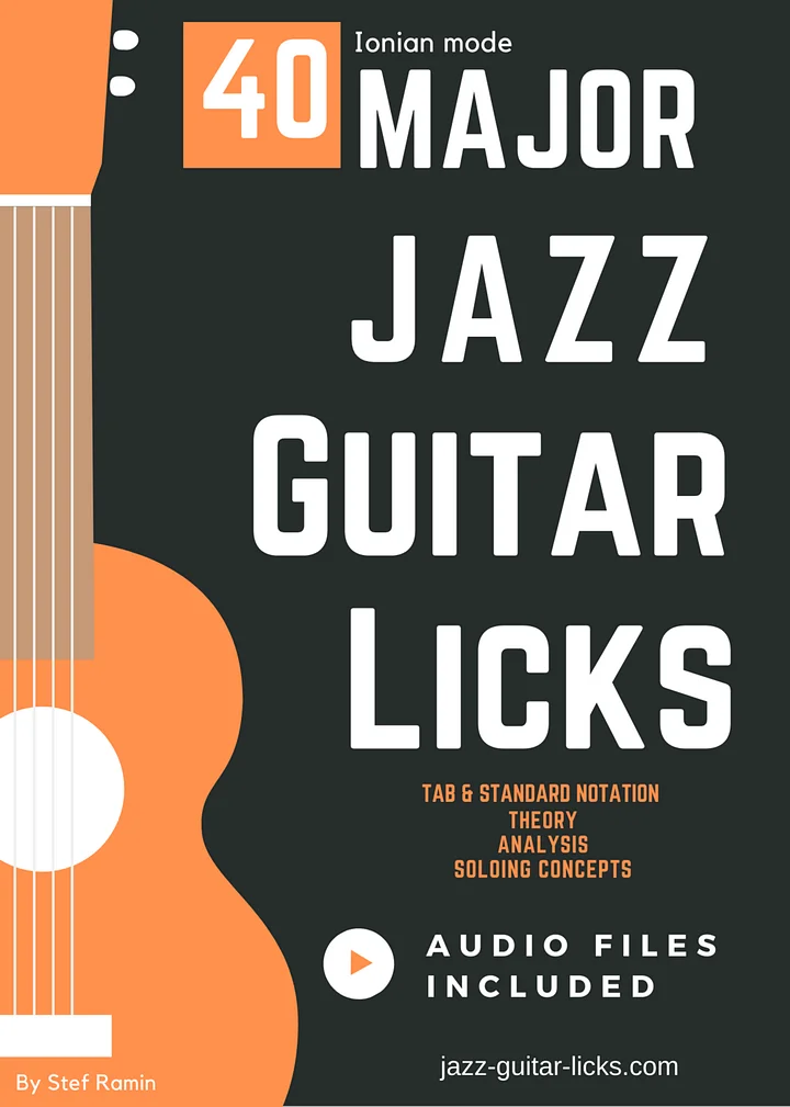 40 Major Jazz Guitar Licks - PDF eBook Method With Audio product image (1)