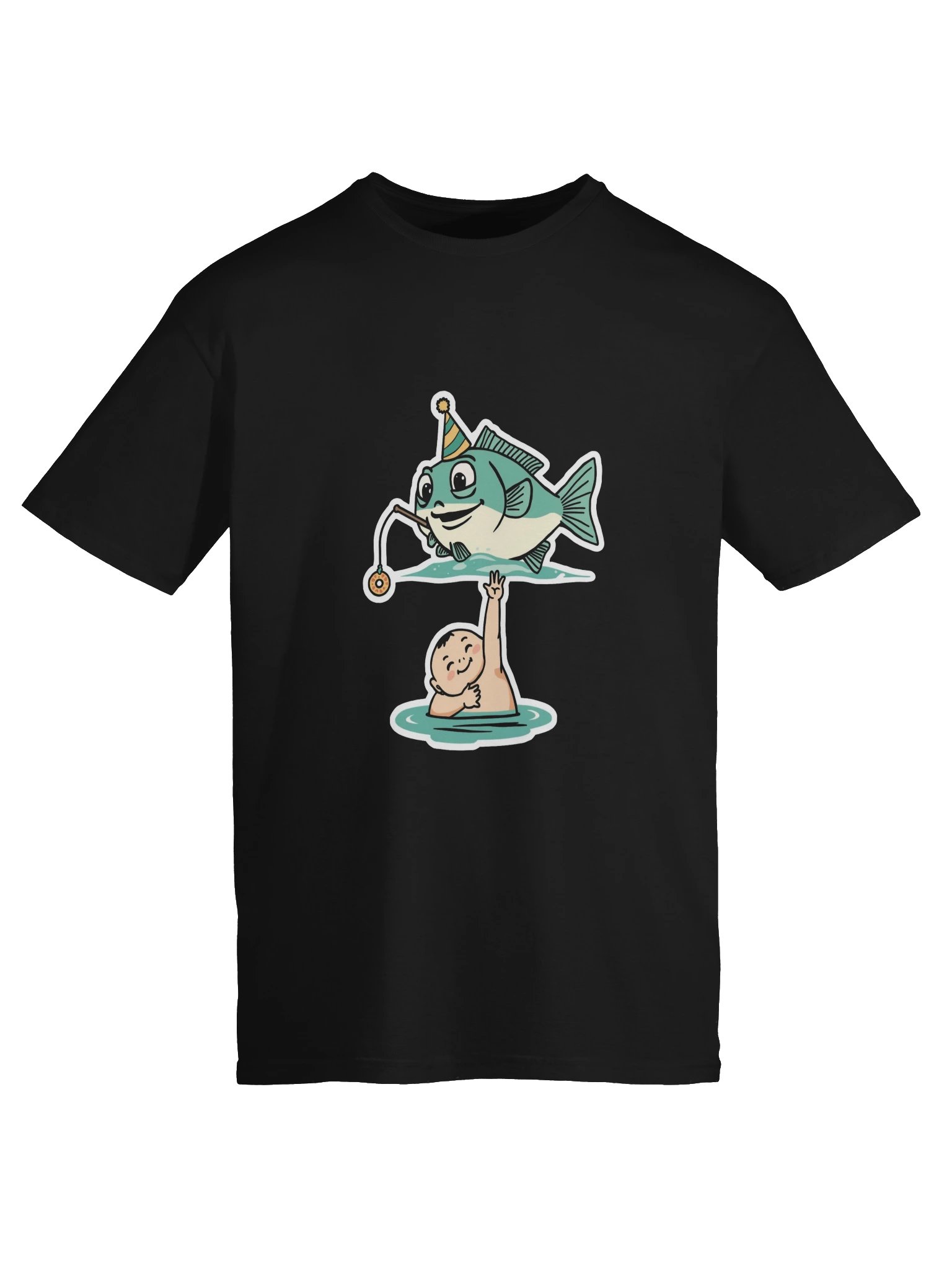 Funny Fishing Shirts – Fish Fishing for a Human With a Donut product image (5)