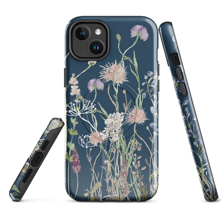 WILDFLOWERS DUSKY BLUE iPhone® case MagSafe® product image (1)