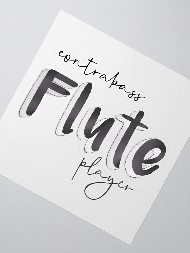 3D Contrabass Flute Player Typography Sticker product image (2)